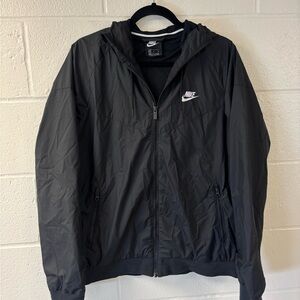 Nike Black Hooded Lined Windbreaker Jacket | Size M